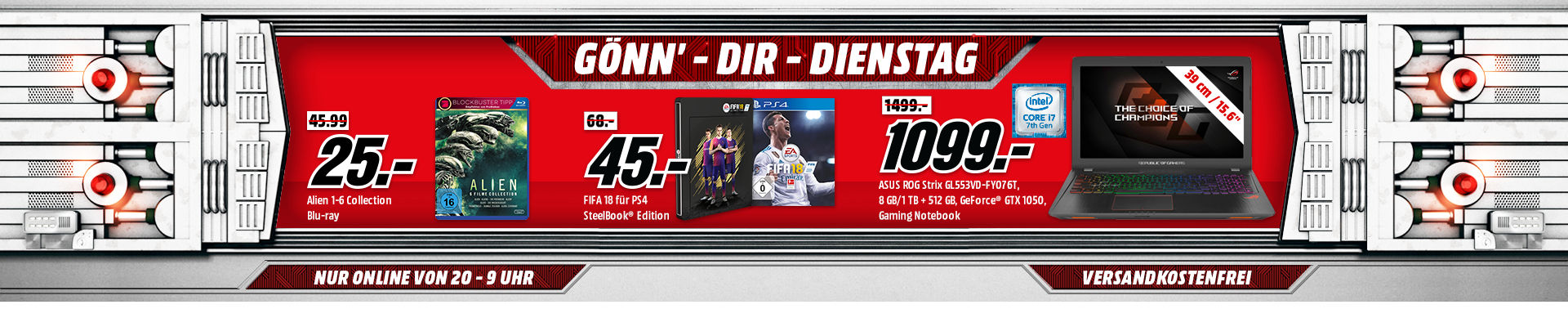 Gönn Dir Dienstag bei Media Markt - z.B. Logitech G433 Surround Gaming Headset für 69€