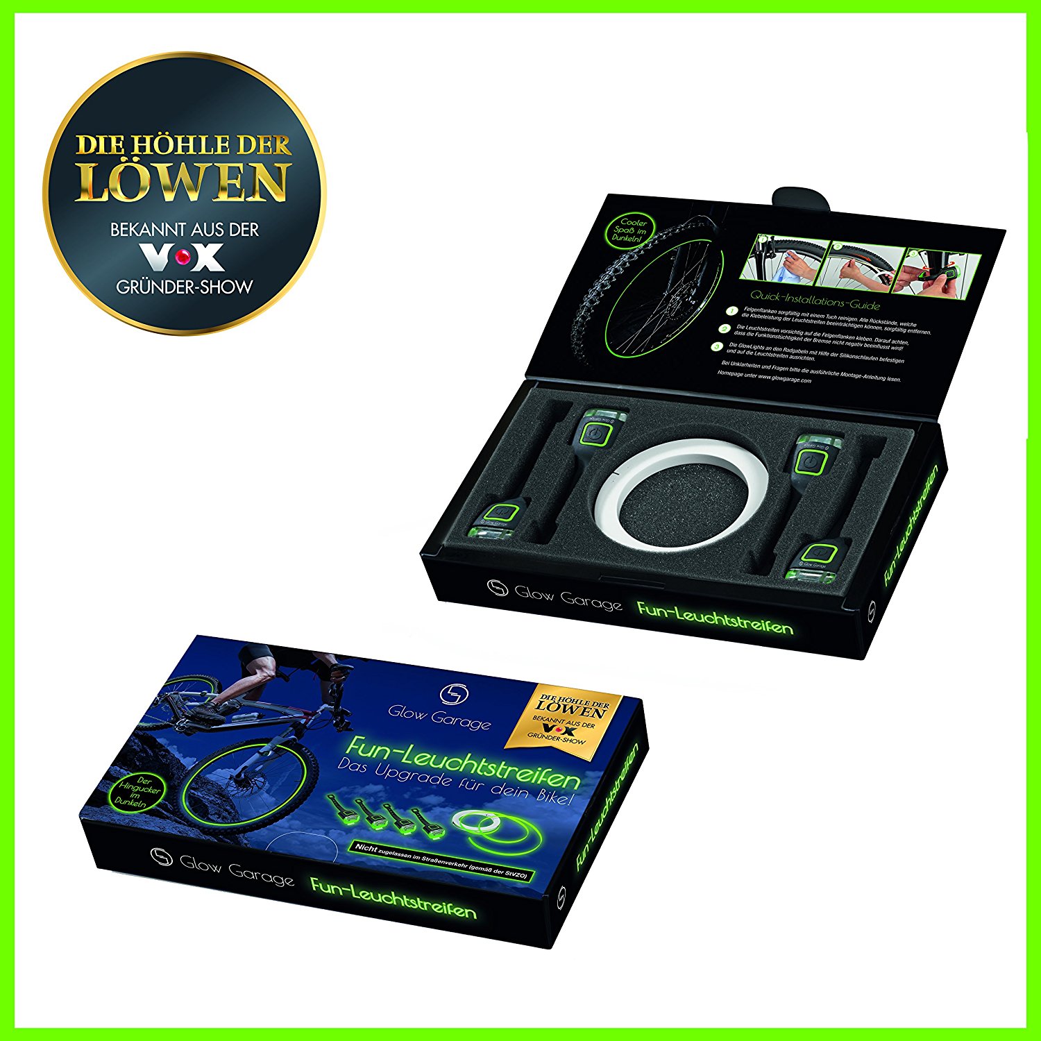 Fahrrad Felgenbeleuchtung Glow Garage aus "Der Höhle der LöweN"