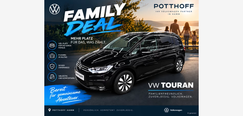 Volkswagen Touran 1.5 TSI Energy DSG für 249€/Monat 🚐✨ Privatleasing, 24 Monate, 10tkm/Jahr
