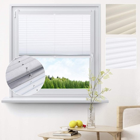 Plisseerollo ohne Bohren Sonnenschutz, 80x130cm