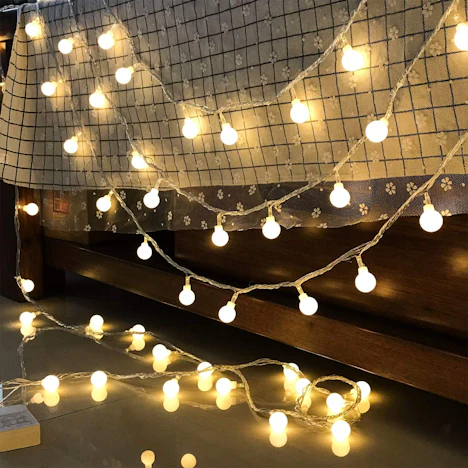 VINGO Lichterkette außen 100 Leds Kugel Lichterkette Wasserdichte 13m mit Fernbedienung 8 Modi Weinachtsbeleuchtung