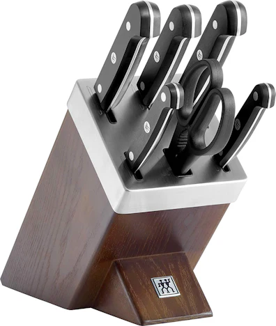 Zwilling 36133-000-0 Gourmet Selbstschärfender Messerblock, 7-teilig, dunkelbraun