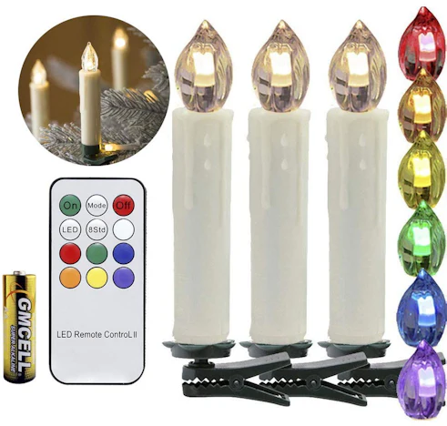 TolleTour 30er LED Weihnachtskerzen RGB Weihnachten Kerzen mit Batterien Kabellose Farbwechsel mit Fernbedienung