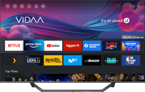 Hisense 65A79GQ ab 539€ – QLED-4K-TV mit Smart-Funktionen & HDR10+