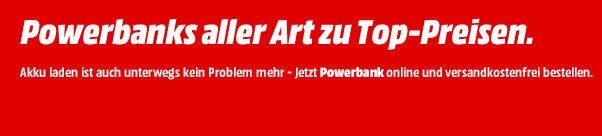 Powerbanks stark reduziert bei Media Markt - z.B.  RealPower PB-4000 schwarz für 5€