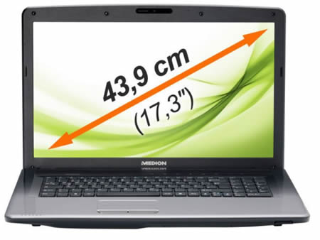 MEDION MD 99030 E7222 – 17,3 Notebook mit i3 2,3GHz, 4GB RAM und 750GB für 370€ (B-Ware)