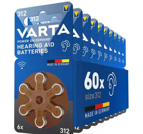 VARTA Hörgerätebatterien Typ 312 , 60 Stück in braun für 14,81€(statt 19,99€)