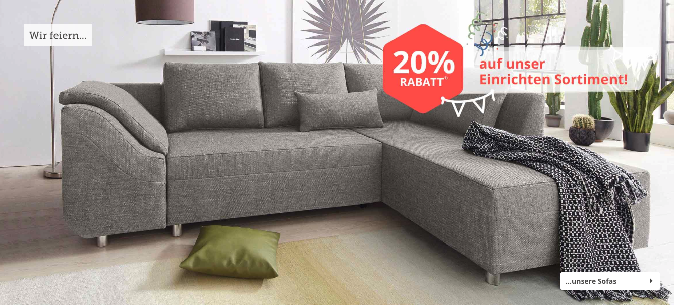 20% Geburtstags-Rabatt bei YourHome - gratis Lieferung ab 50€ Bestellwert