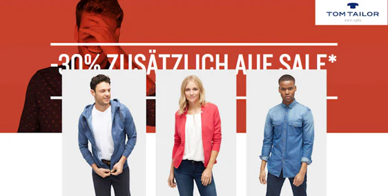 30% Extra-Rabatt auf Sale bei Tom Tailor