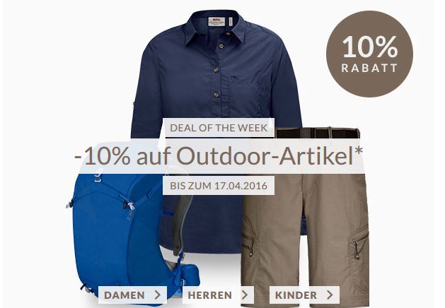 10% auf Outdoor &amp; Wandern bei Engelhorn - auch auf bereits reduzierte Sachen