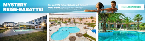 Mystery Rabatt auf Reisen bei Groupon - Städtereisen, Kurztrips, und mehr mit bis zu 20% Rabatt