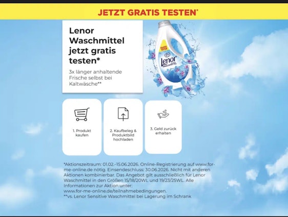 LENOR Waschmittel Gratis Testen