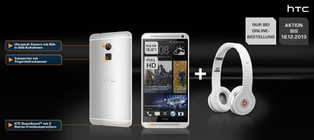 HTC One max 16 GB plus Beats by Dr. Dre Solo für die ersten 120 Kunden für 654€