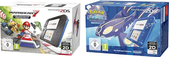 Nintendo 2DS inkl. Pokémon: Alpha Saphir für 100€ oder inkl. Mario Kart 7 für 97€