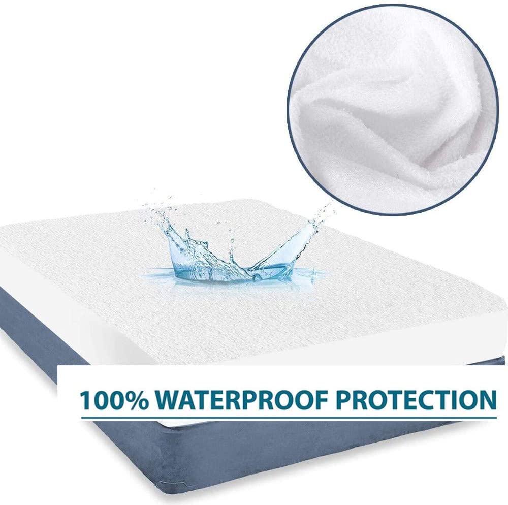 wolketon Wasserdichter Matratzenschoner, Baumwolle, Anti-allergisch, gegen Milben, Weiß