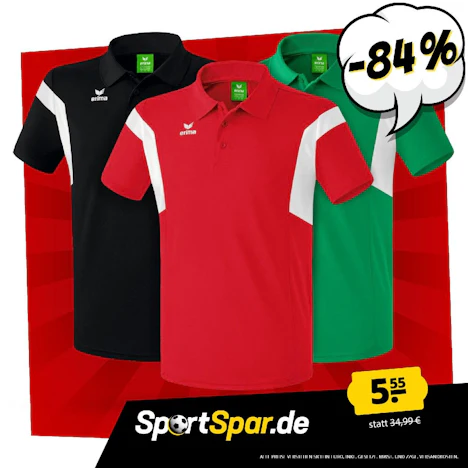 Erima Classic Team Polo Shirts in versch. Farben 5,55€ statt 34,99€