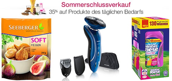 35% Rabatt auf ausgewählte Produkte des täglichen Bedarfs