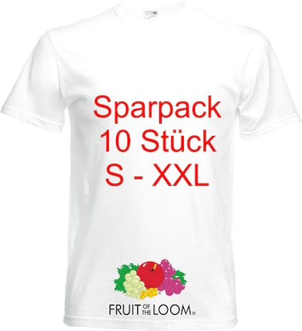 Fruit of The Loom Original -T Shirt s 10 Stück für 19,95 EUR inkl. Versand