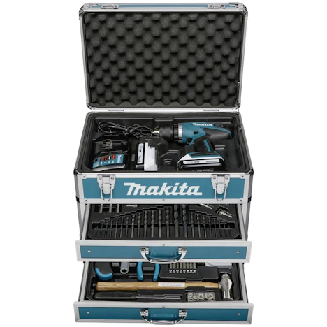 Makita Schrauber DF457DWEX6 102 teiliges Zubehör und Koffer