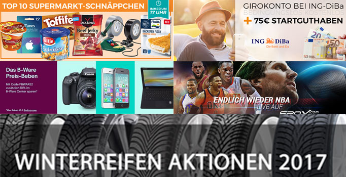 Highlight-Angebote: Die besten Schnäppchen am 09.10.2017