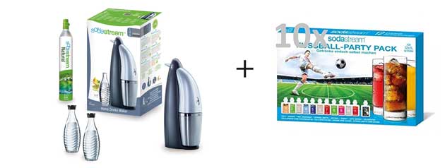 Sodastream Wassersprudler Penguin für 95€ bei Vente Privee + Sodastream Fußball Party 12er Portionspack