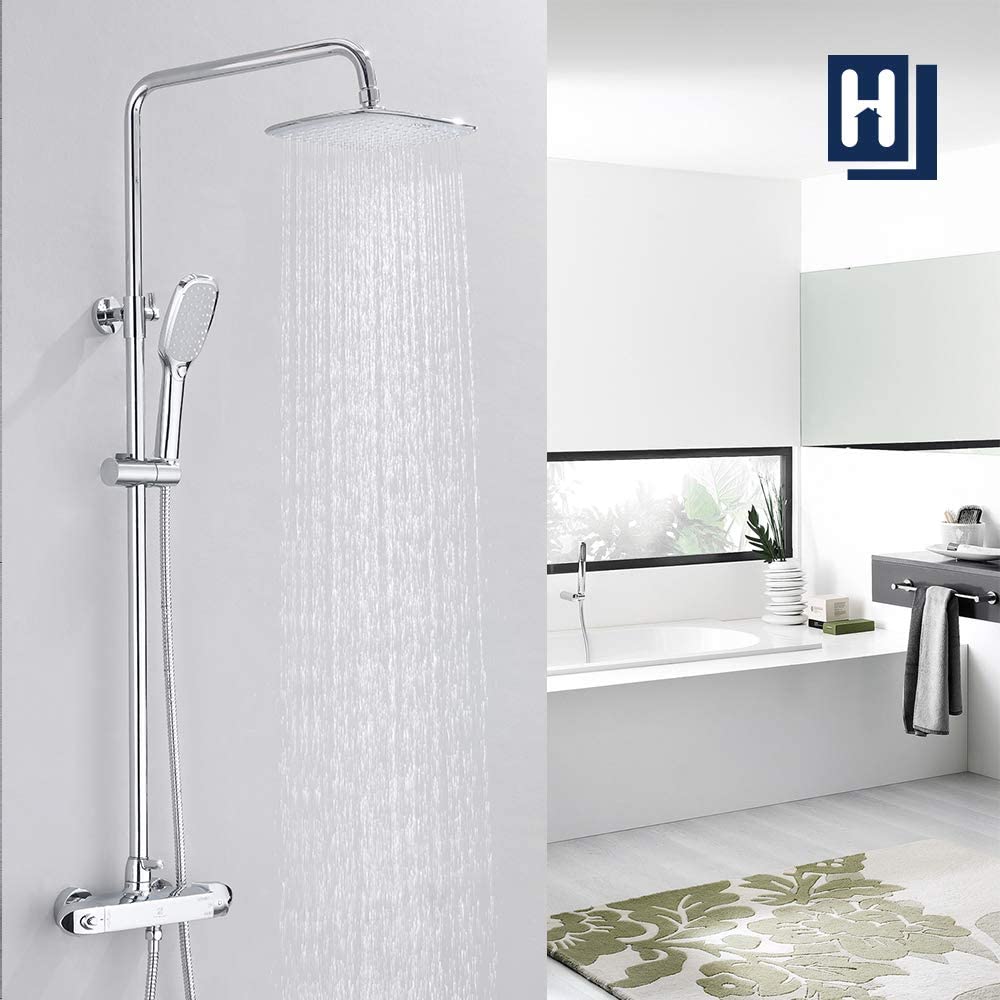 Duschsystem mit Thermostat 40℃ Regendusche Chrom