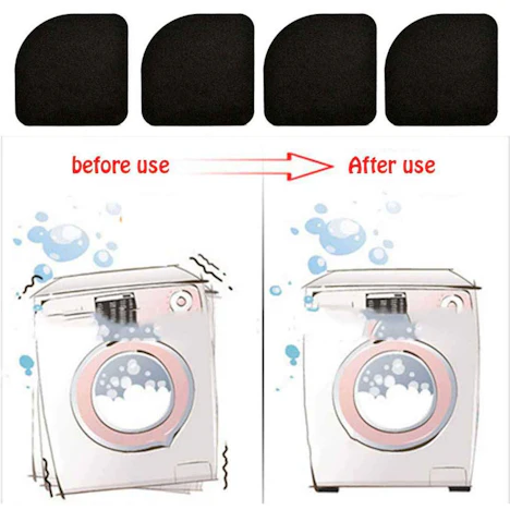 4PCS Schwarz EVA Multifunktions Waschmaschine Anti-Schock-Pads Anti-Rutsch-Kühlschrank Mute Pad