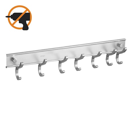 Hakenleiste ohne Bohren, mit 7 Kleiderhaken