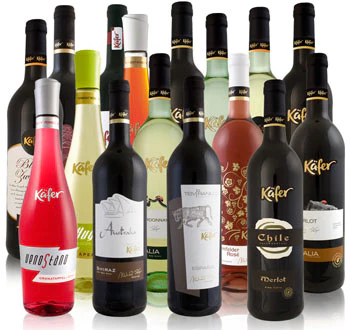 6 Flaschen Käfer Feinkost Wein für 20€ - verschiedene Pakete