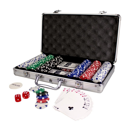 Pokerkoffer 300 Chips mit Zubehör