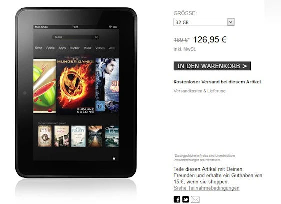 Amazon Kindle Fire HD 16GB für 149€ und 32GB für 199€ *UPDATE4* 32GB Version refurbished für 127€