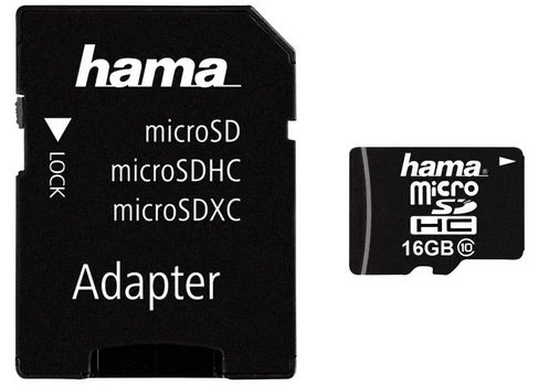 Hama Class 10 16GB microSDHC Speicherkarte inkl. SD Adapter