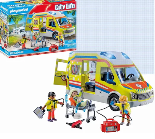 🔥 PLAYMOBIL City Action - Rettungswagen mit Licht und Sound (71202)