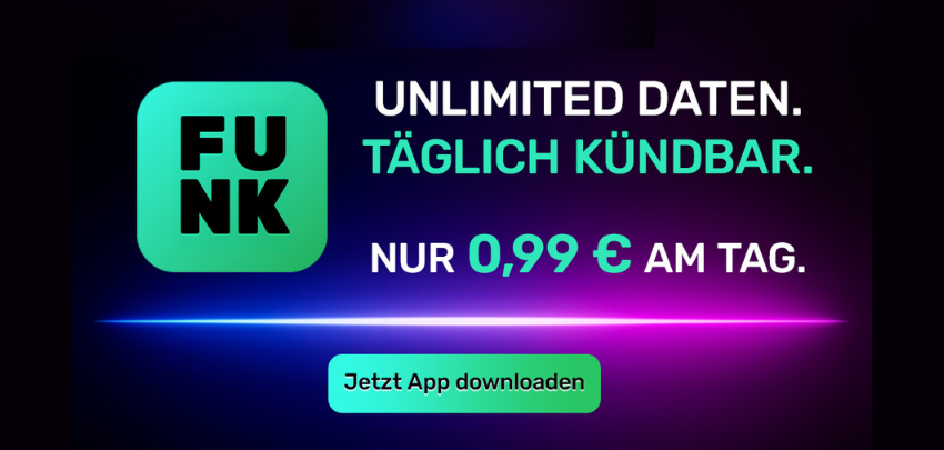 TOP ⚡️ Unlimitierte 5G Datenflat inkl. Allnet für 0,99€/Tag 📝 300 MBit/s + eSIM + täglich kündbar! (freenet FUNK im o2-Netz)