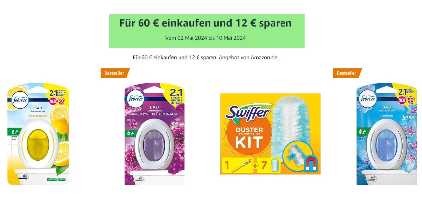 Amazon Drogerie: Für 60€ einkaufen und 12€ sparen