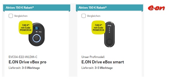 E.ON Wallboxen 22 kW jetzt mit 150€ Rabatt sichern | Jetzt den Gutscheincode anwenden & sparen