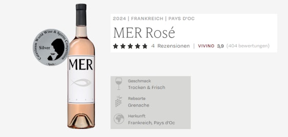 20€ geschenkt 🍷 12 Flaschen MER Rosé 2024 für 60€ 🏆 silber-prämierten Wein schnappen!