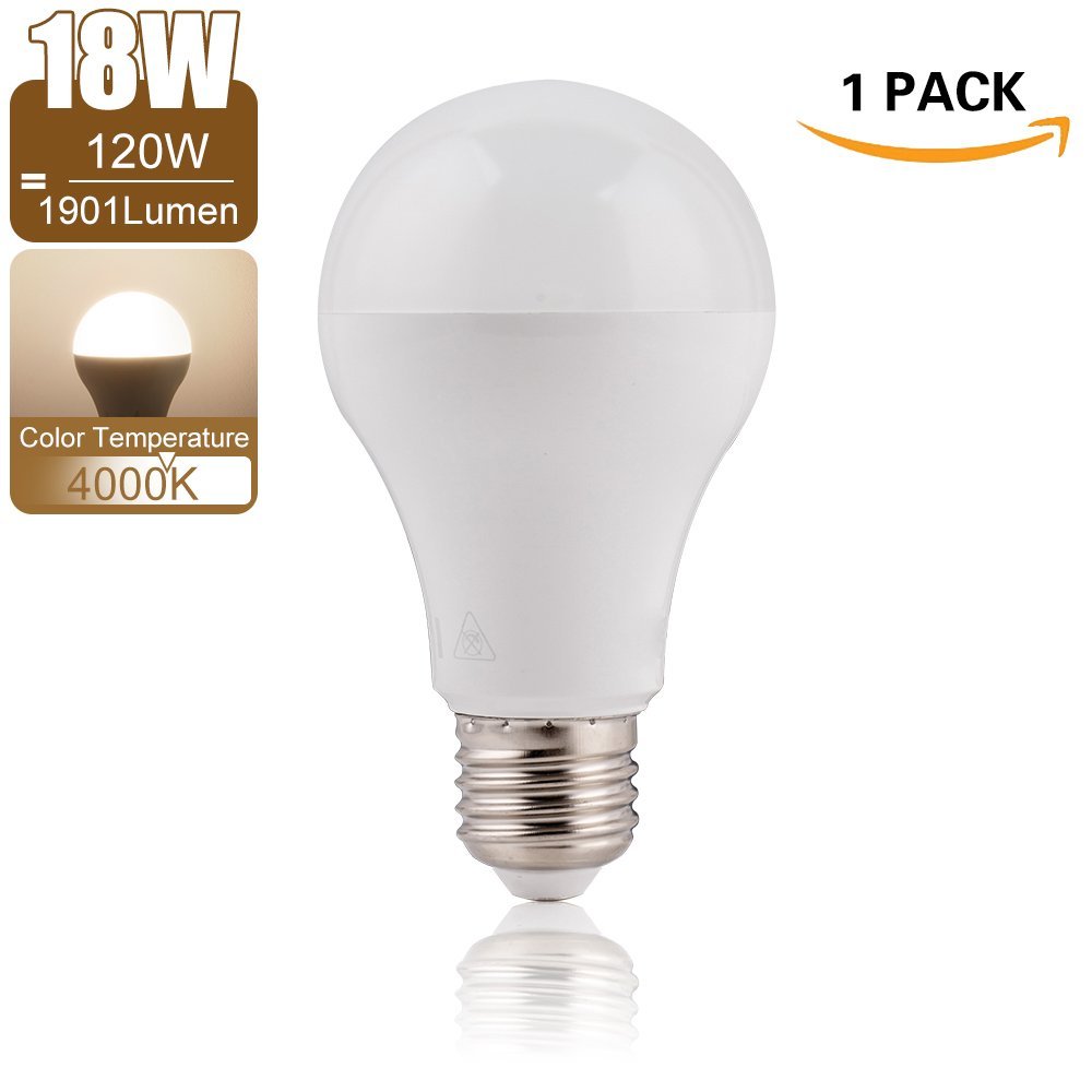 LED Lampe E27 18W Glühbirne 4000K 1901 Lumens 1 Stück für 5,35€