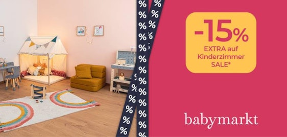 Babymarkt: 15% auf Kinderzimmer-Artikel im Sale 👶 Hochstühle, Matratzen, Schlafsäcke & Co.