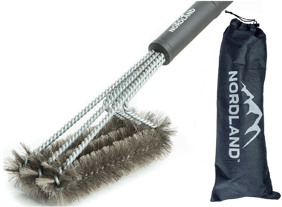 Nordland Profi Grillbürste - das Original - 45 cm lang, 3-seitig, Premium Qualität aus Edelstahl
