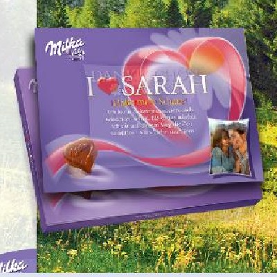 Personalisierte „I love“ Milka Box (125 g) für 7,99€