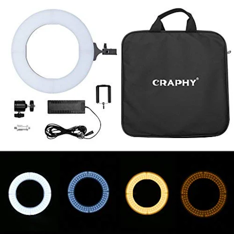 85W dimmbare LED Ringleuchte, Bi-Color Ringlicht mit 448 LEDs
