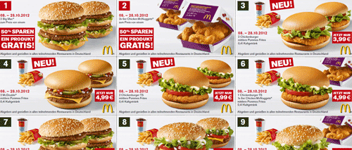 McDonalds Gutscheine für Oktober 2012