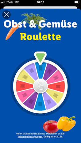 Obst & Gemüse Roulette bei Lidl App
