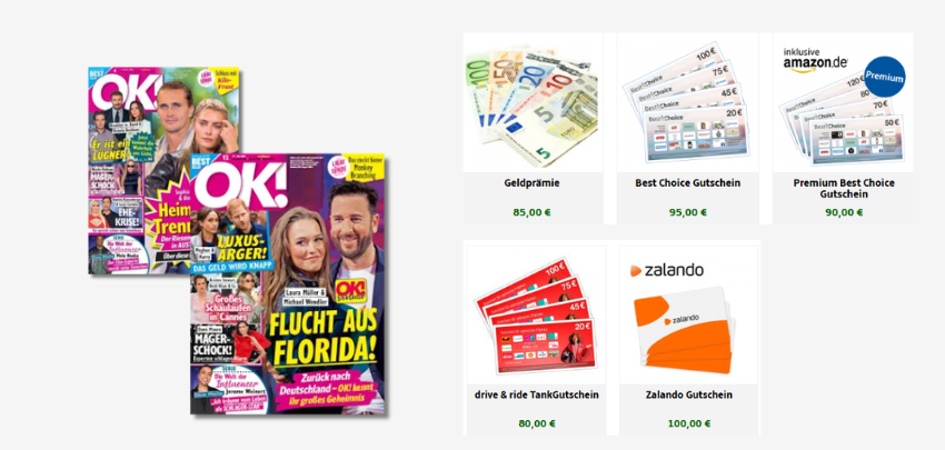 Jahresabo OK! nur 2€ 🏆 26 Ausgaben mit Prämie im Wert von 100€