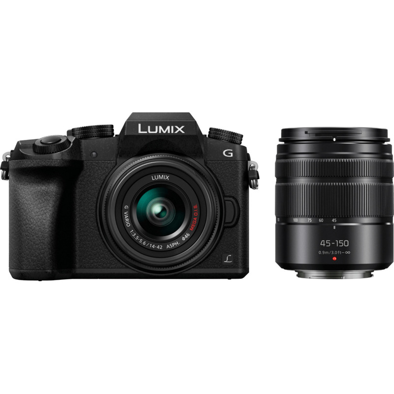 Panasonic Lumix DMC-G70 Kit 14-42 mm + 45-150 mm schwarz mit 157,36€ Rabatt