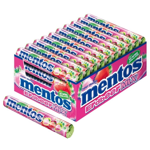 TOP! Mentos Kaubonbon Erdbeer-Mix, 40er Pack (40 x 38g = 1,52 KG) für 4,47 EUR + 3,99 EUR Versand