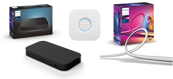 Philips Hue Play HDMI Sync Box Bundle für 249€ - mit 55" Gradient Lightstrip & Bridge