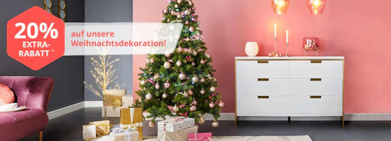 20% Rabatt auf Weihnachtsdeko bei Yourhome - Beleuchtung, Baumschmuck, Krippen und mehr