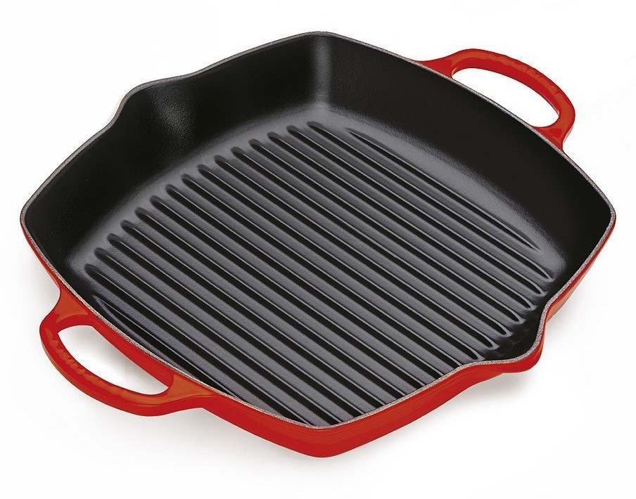 Le Creuset Signature Grillpfanne quadratisch hoch 30 x 30 cm kirschrot: Spart 65,01€